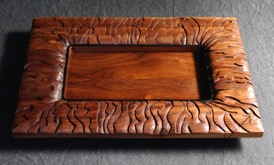 hand carved walnut tray
